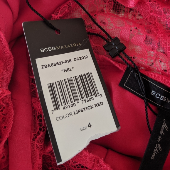 SOLD ❤️BCBGMAXAZRIA lace dress NWT sz 4 - Picture 8 of 12